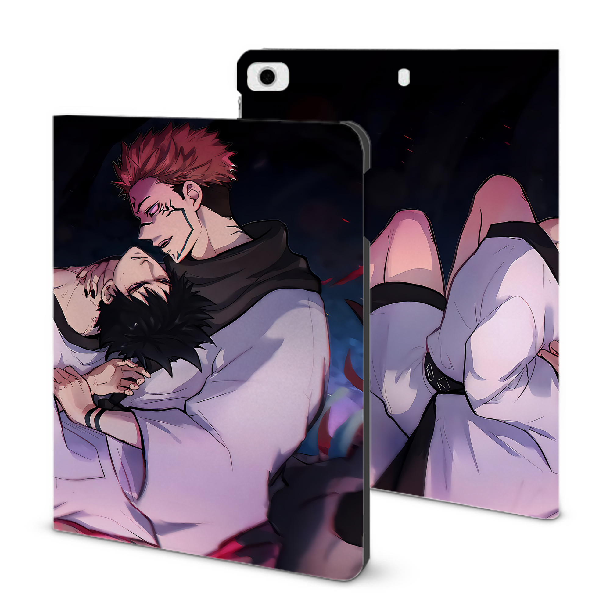 （画像用） 呪術廻戦 Jujutsu Kaisen IPad ケース ブック型 PUレザー TPU 耐衝撃 軽量 薄型 ペン収納なし 全面保護 IPad 各モデル対応
